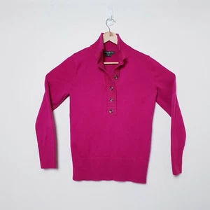 Eddie Bauer Jumper Womens M Medium Pink Half Button Up Sweater Pullover - Picture 1 of 7