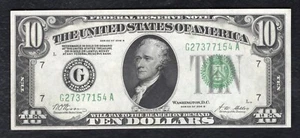 FR. 2002-G 1928-B $10 FRN FEDERAL RESERVE NOTE CHICAGO, IL CHOICE UNCIRCULATED - Picture 1 of 2