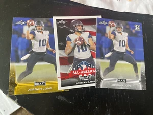 Jordan Love 3 RCs 2020 Leaf Draft Picks FREE SHIPPING base gold & All-American - Picture 1 of 1