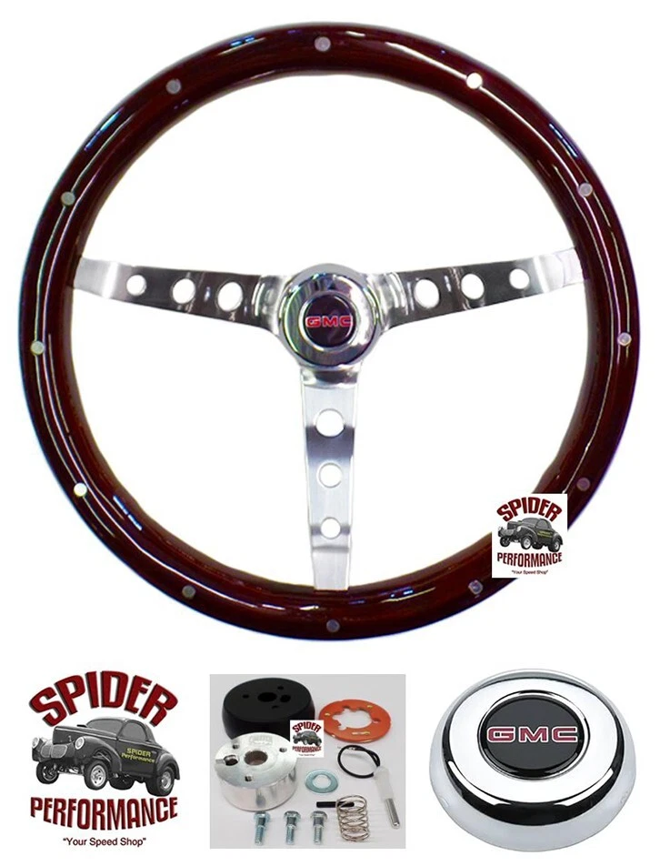 1970-1973 Jimmy Suburban GMC pickup wood steering wheel 15" CLASSIC MAHOGANY - Image 1 of 4