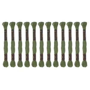 12 Skeins Embroidery Floss 8m Each Cotton Cross Stitch Thread Dark Green - Picture 1 of 6