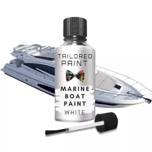 Marine Boat White Touch Up Paint PU Polyurethane Fibreglass Steel Wooden Hulls - Picture 1 of 4