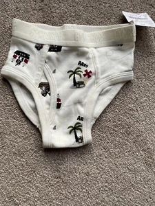 NWT Gymboree Football Boys Briefs Size Xs Extra Small Pirate White 2T 3t - Picture 1 of 2