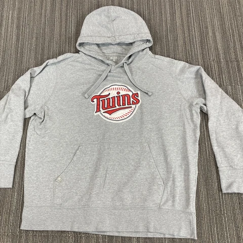 Antigua Minnesota Twins Sweatshirt Mens XXL Gray Hoodie Pullover MLB Hooded Cover