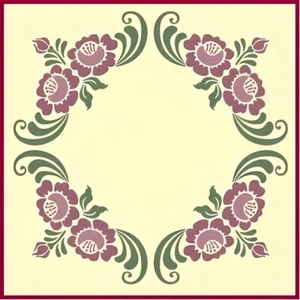 Rosemaling Rose - 1 Schablone - Rosengemälde skandinavische Kurbits - Die kunstvolle Schablone - Bild 1 von 6