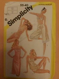 Camisa, bragas, sujetador, patrón de bikini Simplicity 5549 Misses talla 12 - Imagen 1 de 2