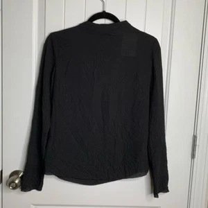 & other stories mock neck long sleeves black blouse size 2 minimalist - Picture 1 of 7
