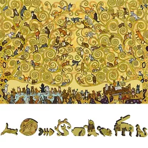 Wooden Jigsaw Puzzle for Adults by FoxSmartBox - 460 Pieces - Cats Wedding - Picture 1 of 7