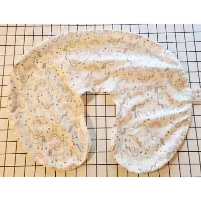 Nursing Pillow Cover for Infant Boppy Breastfeeding Pillow Pink UNICORN - Image 1 of 4