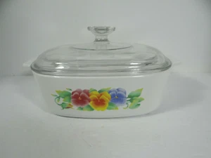 Corning Ware Summer Blush 2L/Qt. Square Casserole with Lid A-2-B Lid Pyrex A-9-C - Picture 1 of 9