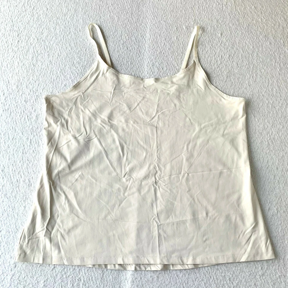 Camiseta sin mangas Coldwater Creek para mujer XL blanca cami correas ajustables nailon spandex  Foto 1 de 4