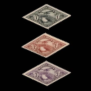 Costa Rica, Scott C28-C30, Airplane Over Colcano, 1937, MH, 109469 - Picture 1 of 2