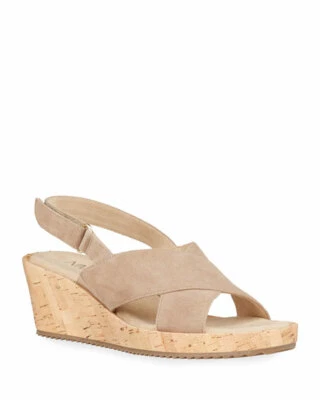 Neiman Marcus Candis Corcho Demi-Cuñas Nuevo Precio Neiman $268 Talla 8.5 Trufa Foto 1 de 2