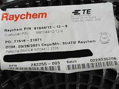 Cable blanco Raychem/TE M81044/12-12-9 #12awg XLPA/XLPVDF 150C/600V Milspec/50 pies Foto 1 de 4