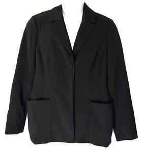 MM.LaFleur Blazer Tuxedo The Collins Cardigan Jacket Womens 8 Black Wool Blend - Picture 1 of 10