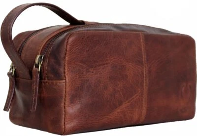 HANDMADE Kulturbeutel Kulturtasche Kosmetiktasche Herren Damen Leder Groß XXL - Bild 1 von 4