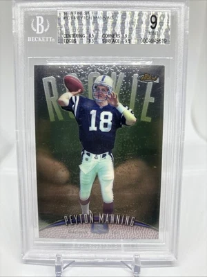 1998 Topps Finest Peyton Manning RC ROOKIE #121 BGS 9 MINT W/ 2 9.5 - Image 1 of 3
