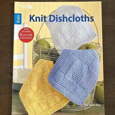 Leisure Arts Knit Quilt Block Dishcloths Easy Designs Knitting Pattern Booklet - Image 1 of 4
