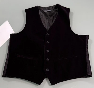 Chaleco Chaleco Madison Terciopelo Para Hombre 38 Negro 100% Algodón Preppy Steampunk Foto 1 de 4