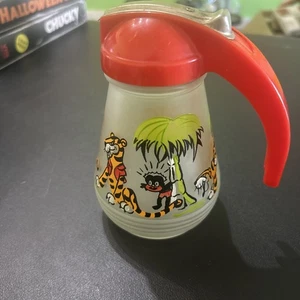 Vintage  Frosted Syrup Pitcher Bar ware Little Black Sambo RARE Approx. 5” - Bild 1 von 8