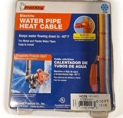 Thermwell Frost King Electric Water Pipe Heat Cable HC09 6-10Ft New - Image 1 of 3