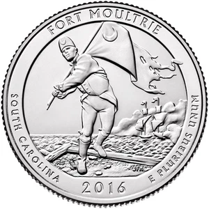 2016 S: Fort Moultrie  SC. BU. ATB series, Washington Quarter - Picture 1 of 3