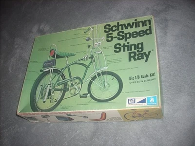SCHWINN 5 VELOCIDADES STING RAY, GRAN ESCALA 1/8, COMPLETO Y SIN COMENZAR, ¡MUY RARO!! Foto 1 de 3
