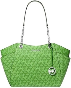 Michael Kors Damen Jet Set Large Logo Tote Bag Zip Schultertasche Jungle Green - Bild 1 von 4