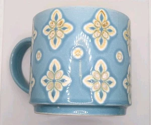 Bia Cordon Bleu groß Aqua + grüne Glasur Keramik Kaffee Tee Becher Tasse Beachy - Bild 1 von 4