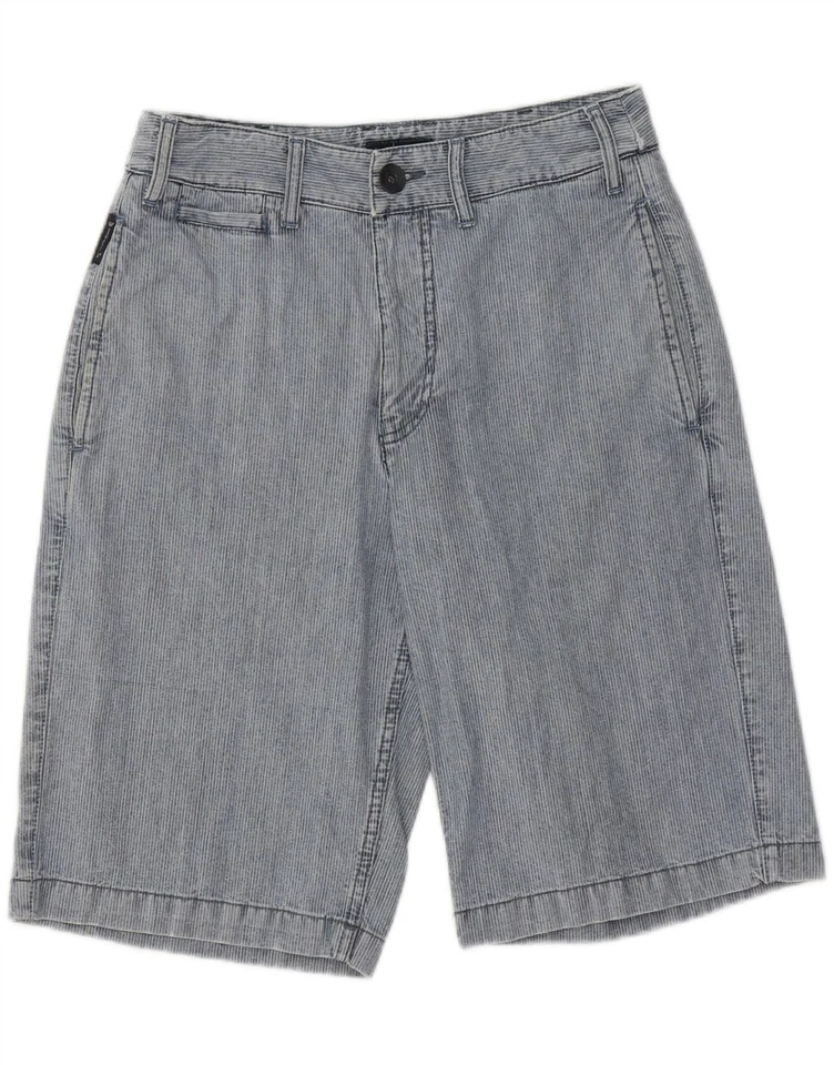 ARMANI Mens Casual Shorts EU 44 XS W28  Blue Pinstripe Cotton AU01 - Image 1 of 4