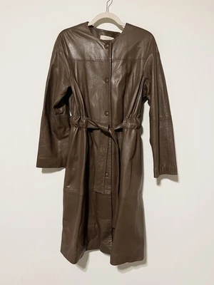 Gabardina de cuero vintage Liz Claiborne para mujer Longline talla M marrón años 90 Foto 1 de 4