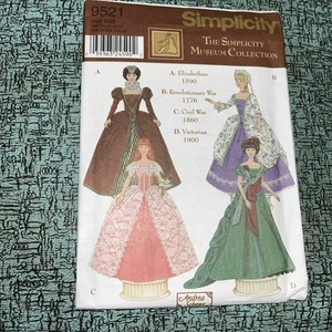Simplicity 9562 Puppe Collector’s Club Kleider + Barbie Fashion 11,5” Puppe ungeschnitten - Bild 1 von 4