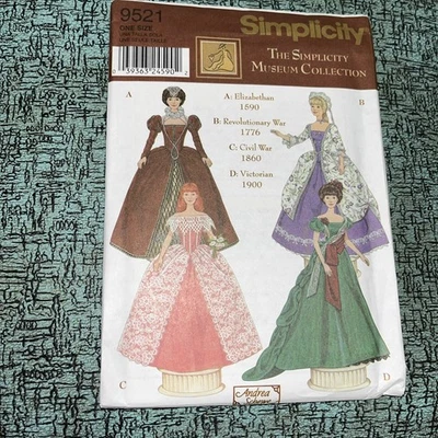 Simplicity 9562 Doll Collector’s Club Dresses + Barbie Fashion 11.5” Doll Uncut - Image 1 of 4