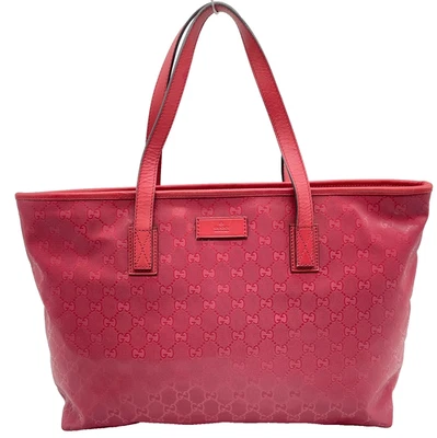 Auth Gucci 211137 GG Imprime PVC Leather Pink Tote Bag NS110147 - Image 1 of 4
