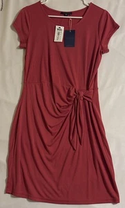 NWT Skies Are Blue - Twisted Tie Pink Midi Dress Sz Small - Picture 1 of 7