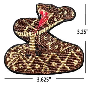 RATTLESNAKE Diamond Back Snake klein 3,625 Zoll bestickt Bügelbild Patch Handwerk - Bild 1 von 1