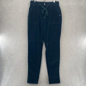 Judy Blue Jeans Womens 7 Green Velvet Corduroy Jogger Tie Front Tapered Casual - Picture 1 of 13