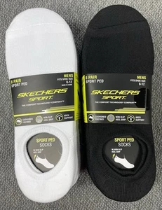 Skechers Men's Sport Ped Sock 16 Pair Black Gray White & Light Heather Gray NWT - Picture 1 of 8