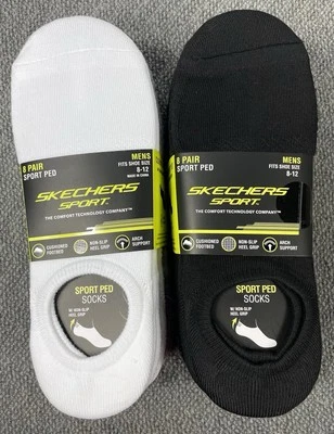 Calcetín deportivo Skechers para hombre 16 pares negro gris blanco y gris jaspeado claro nuevo con etiquetas Foto 1 de 4
