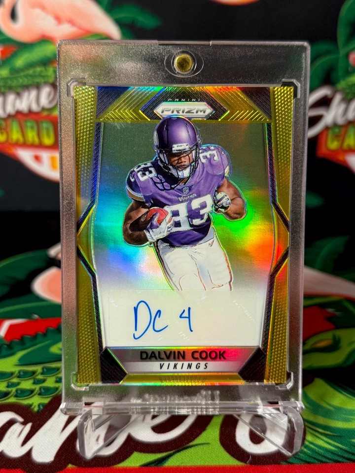 2017 Panini Dalvin Cook Gold Prizm Auto /10 ROOKIE RC  - Image 1 of 2
