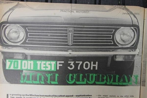 Original PRM 1970 extracted mag road test: MINI CLUBMAN 998cc - Picture 1 of 2