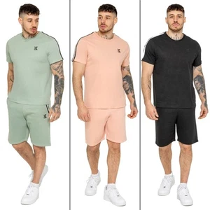 Herren Kruze T-Shirt & Shorts Set Rundhals Fleece Shorts Trainingsanzug - Imagen 1 de 22