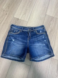 Silver Suki High Stretch Denim Shorts Womens Size 30 Waist - Picture 1 of 3