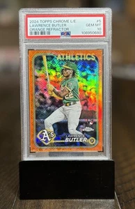 Lawrence Butler 2024 Topps Cromo Novato Logo Fractor NARANJA/25 PSA 10 Gemas Como Nuevo - Imagen 1 de 2