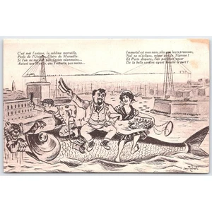Postcard Satirical Illustration Marseille France Humor - Picture 1 of 3