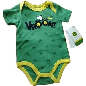 John Deere Ragazzo Manica Corta Grn1 Pezzo Trattore Vroom 3/6,6/9,9/12, o 12/18 - Foto 1 di 2