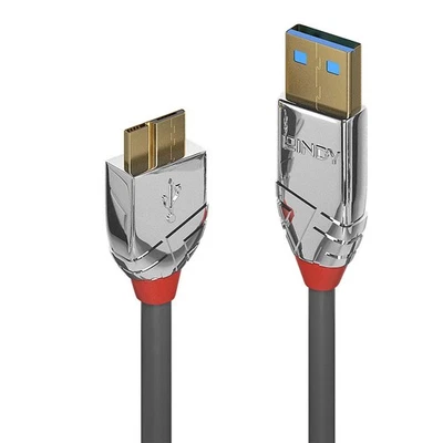 LINDY 36659 3m USB 3.0 Typ A an Micro-B Kabel, Cromo Line, anthrazit 3 m Cromo L - Bild 1 von 2