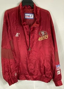 Logo Athletic Men Red Embroidered 49ers Pro Line Windbreaker Jacket XL - Picture 1 of 4