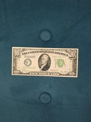 1928 B $10 Federal Reserve Redeemable in Gold. Circulated. Estate Find  - Image 1 of 4