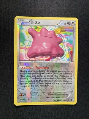 Pokemon Ditto 108/149 B&W Boundaries Crossed Reverse Holo Rare LP Card - Image 1 of 4